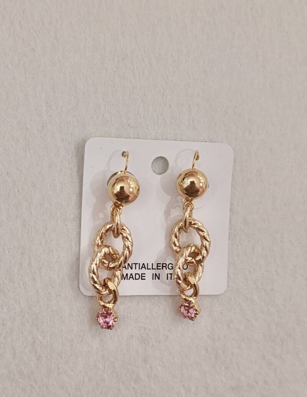 Orecchini pendenti super luminosi rosa