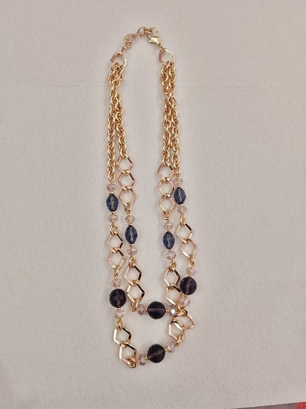 Collana a catena con coralli sfumati di viola