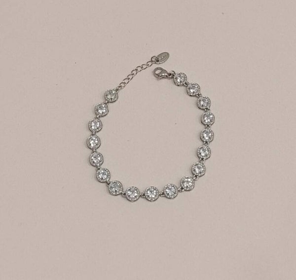 Bracciale in acciaio e zirconi