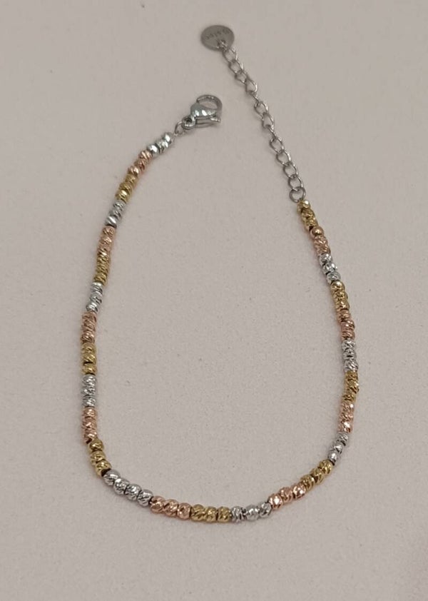 Bracciale in acciaio tre ori corallini