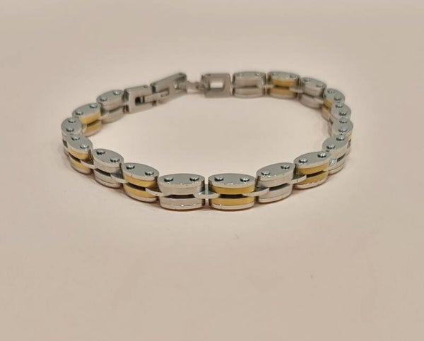 Bracciale uomo due ori