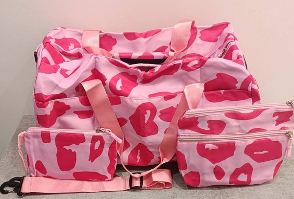Borsone maculato rosa+set
