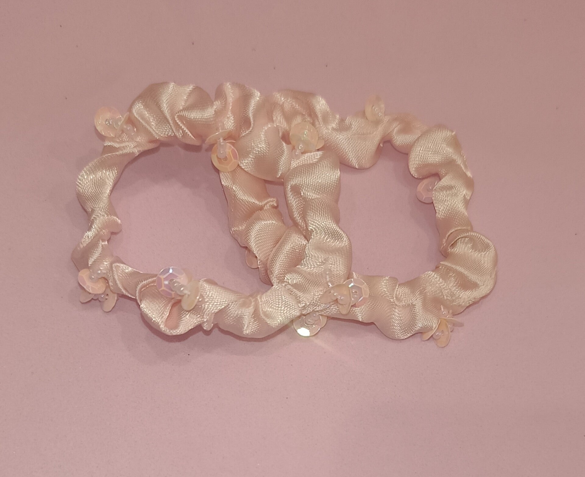 Elastici in raso rosa cipria