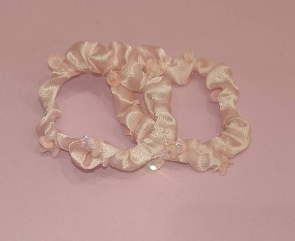 Elastici in raso rosa cipria
