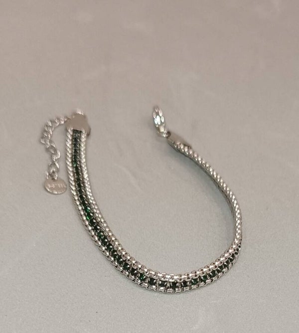Bracciale con zirconi verdi