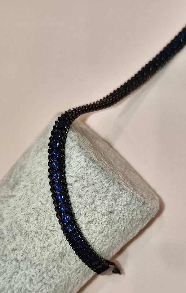 Bracciale nero e zirconi Ocean