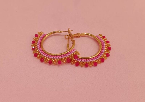 Cerchi coralli fucsia