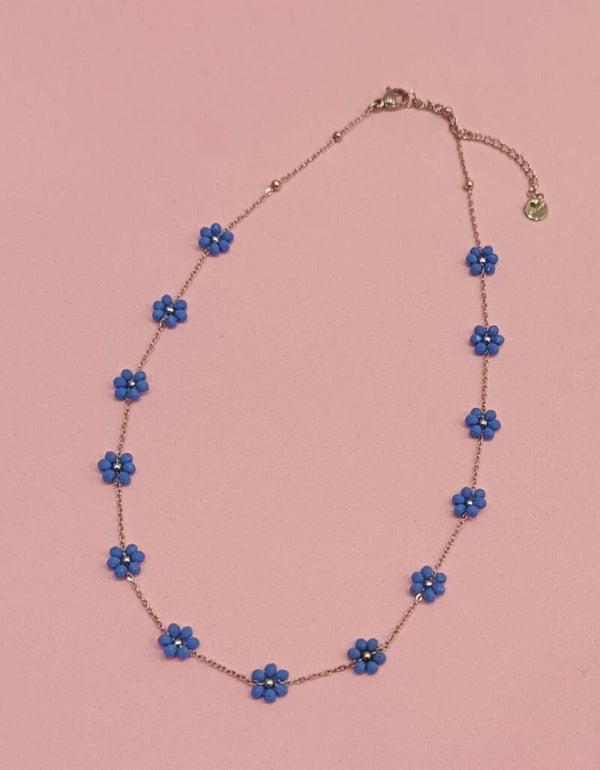 Collana fiori Sky blue