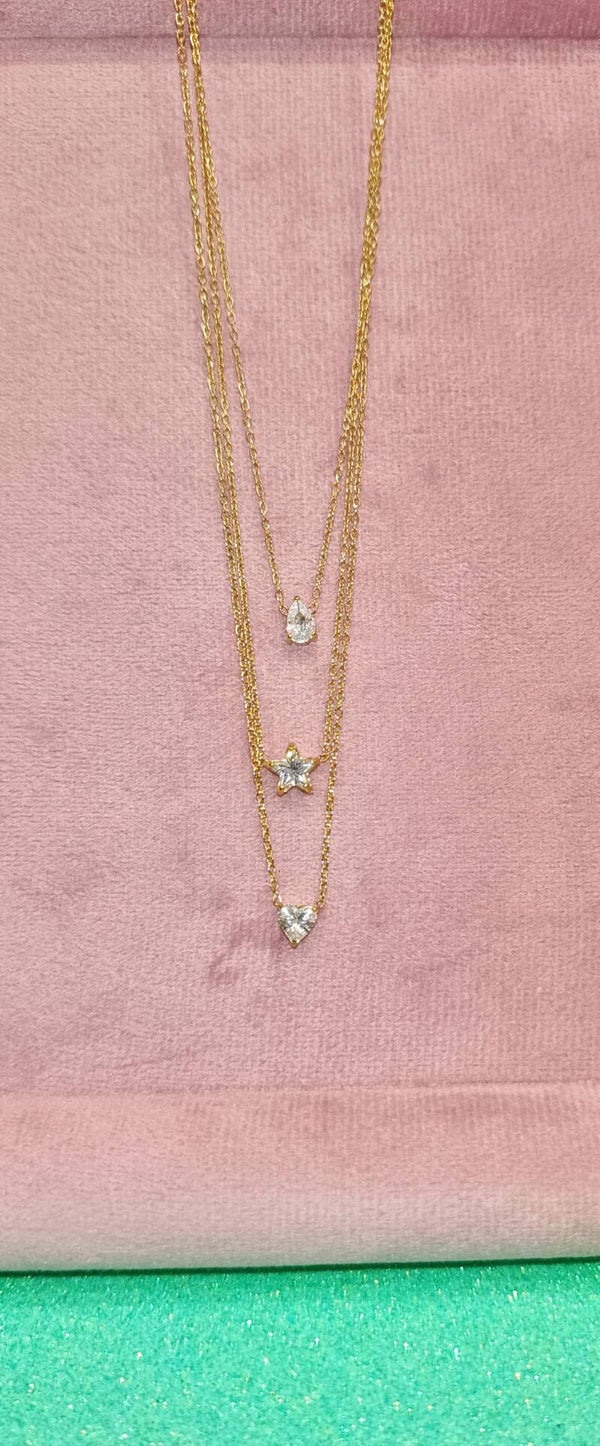Collana tre catene Vanity Gold