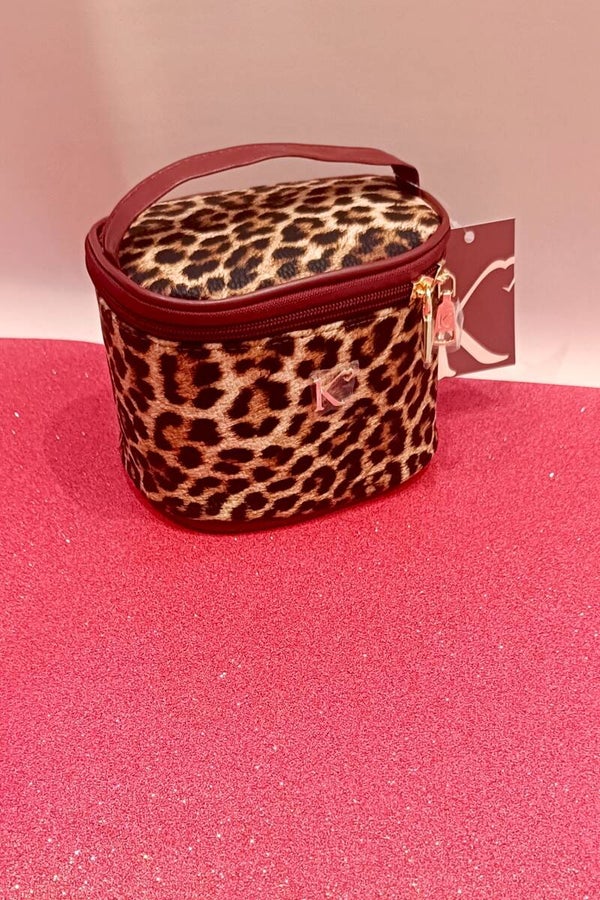 Beuty-case animalier bordeaux