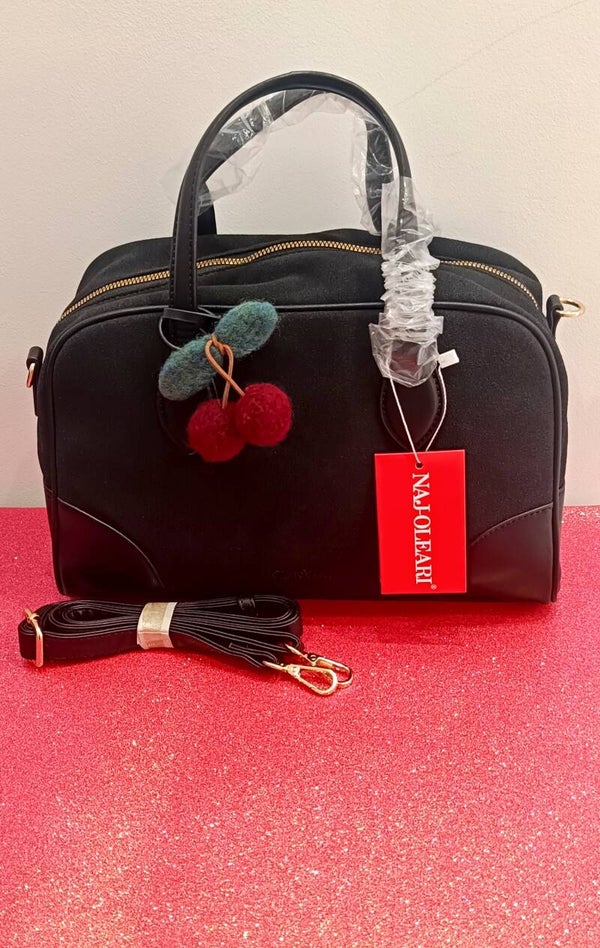 Borsa L nera con 🍒