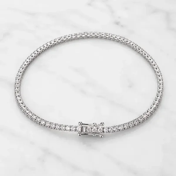 18k White Gold Lab-Grown Diamond Tennis Bracelet