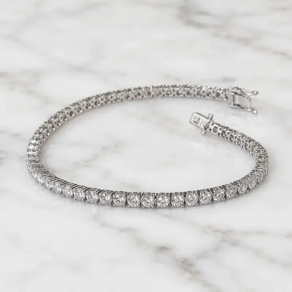 18k White Gold Lab-Grown Diamond Tennis Bracelet