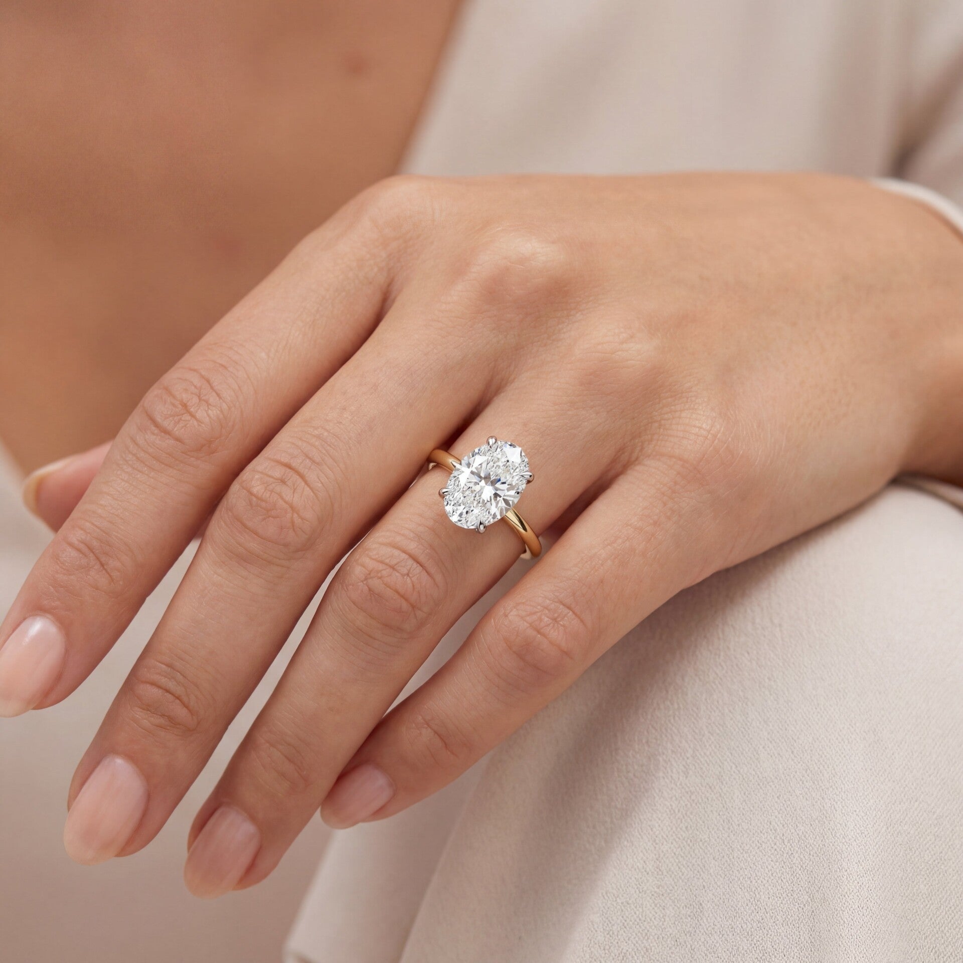 Oval Diamond Solitaire Engagement Ring