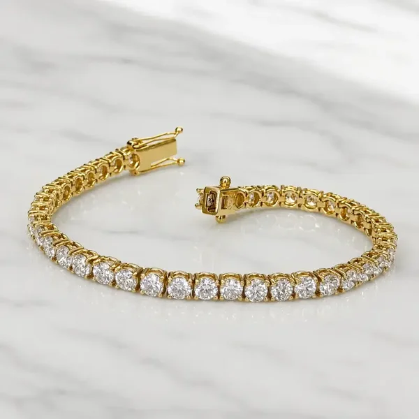 18k Yellow Gold Lab-Grown Diamond Tennis Bracelet