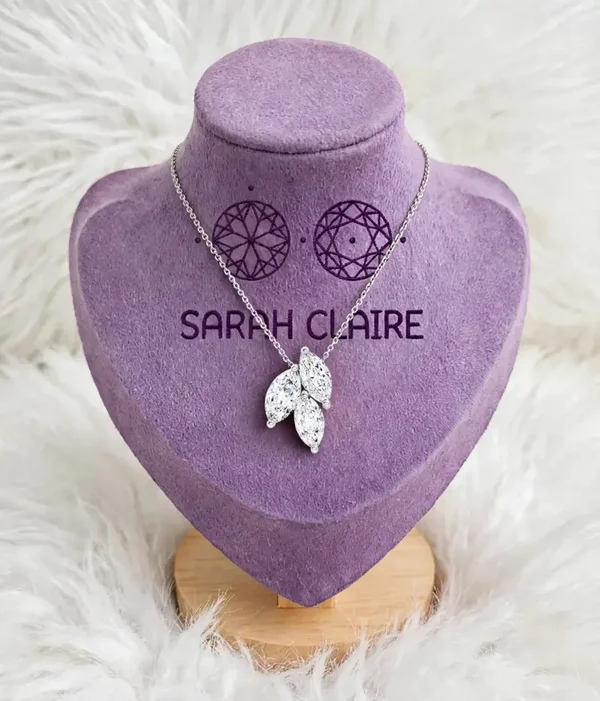 Marquise Lab-Grown Diamond Cluster Pendant