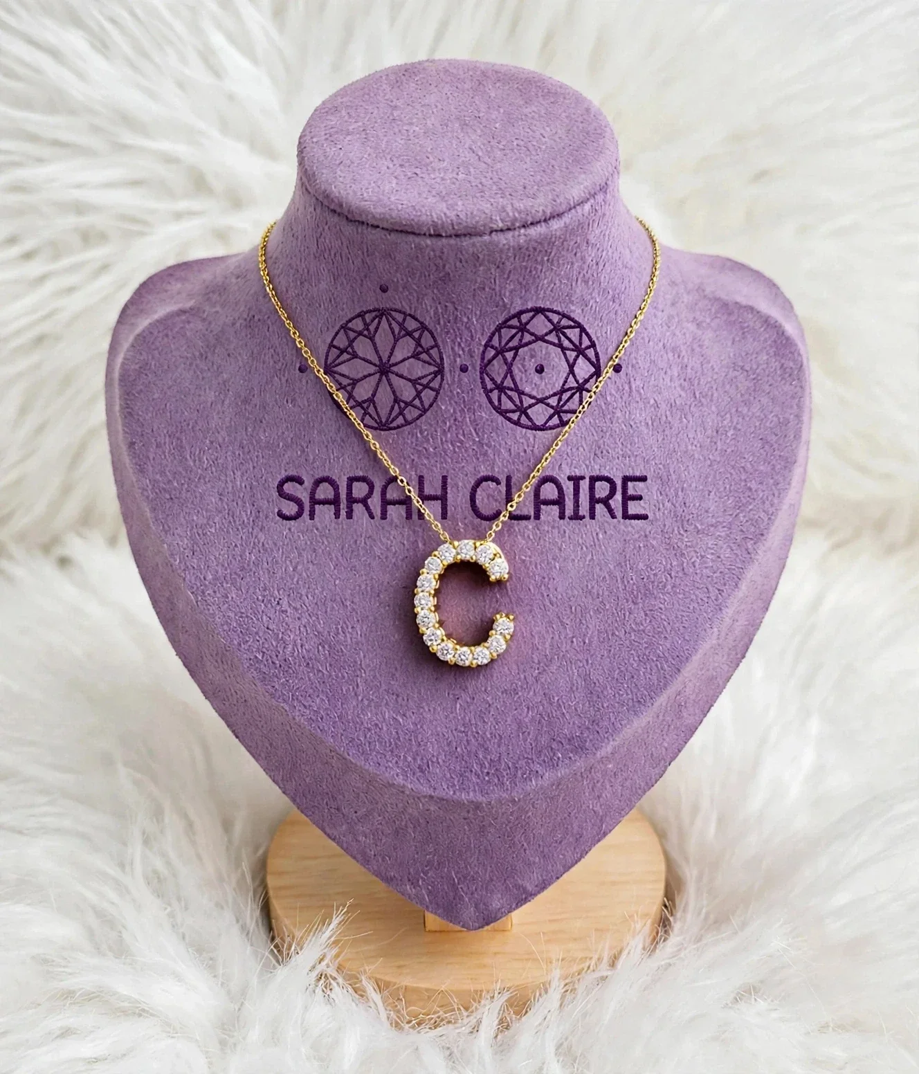 Lab-Grown Diamond Initial ‘C’ Pendant with Chain
