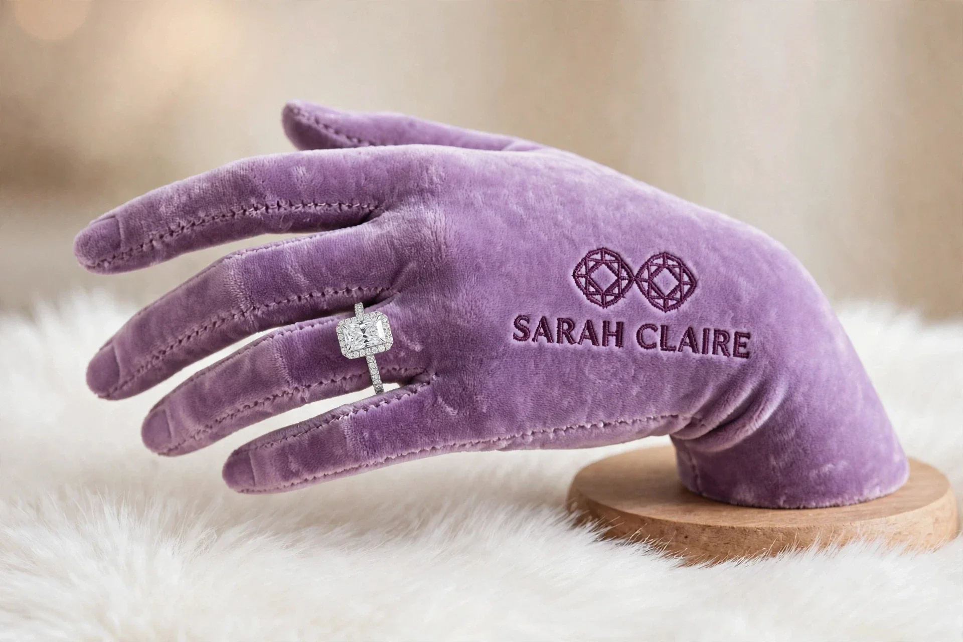 Radiant Cut Diamond Halo Engagement Ring