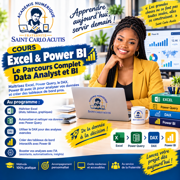 Excel & Power BI : Le Parcours Complet Data Analyst et BI Maîtrisez Excel, Power Query, le DAX, Power BI avec IA pour analyser vos données et créer des tableaux de bord pros.
