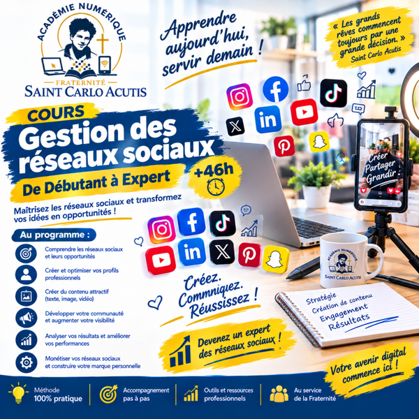 Gestion des réseaux sociaux: De Débutant à Expert |+46h 46h de vidéo +22 Ateliers : Facebook, Instagram, Google, Mailchimp, Whatsapp, LinkedIn, Tiktok, TripAdvisor...
