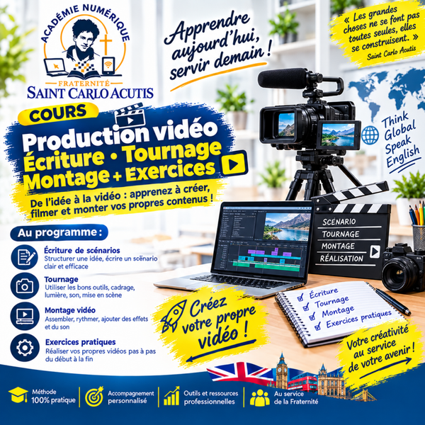 Production vidéo, écriture tournage montage +exercices