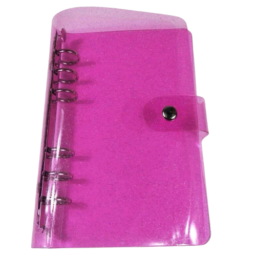 Classeur rose à paillettes