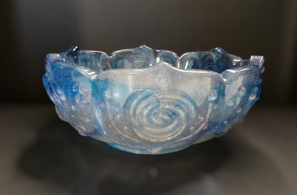 Decoratieve LED-theelichthouder/schaaltje blauw zilver
