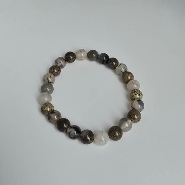 Drakenoog & Monochroom Jaspis Armband: Mysterieuze Kracht en Gronding