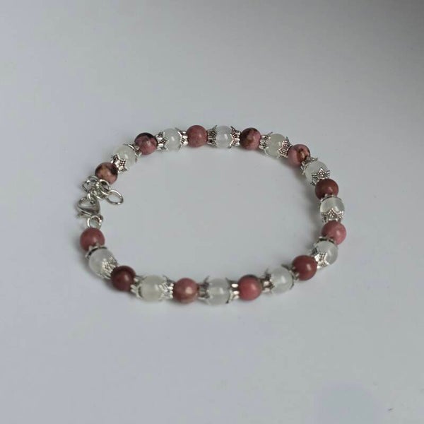 Rhodoniet & Seleniet Armband: Liefde, Healing en Licht