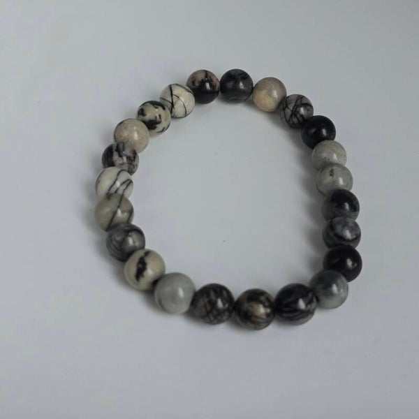 Spiderweb Jaspis Armband: Elegantie in Contrast