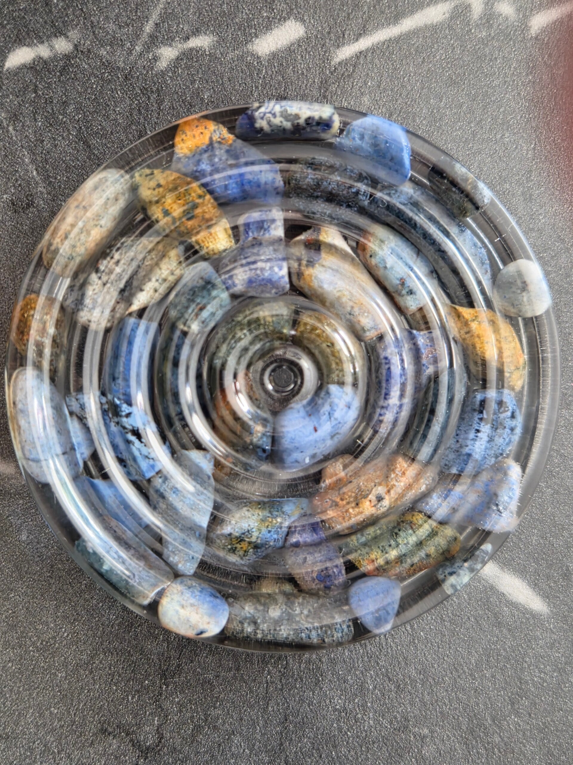 Lapis Lazuli Wierookhouder van Transparante Epoxy
