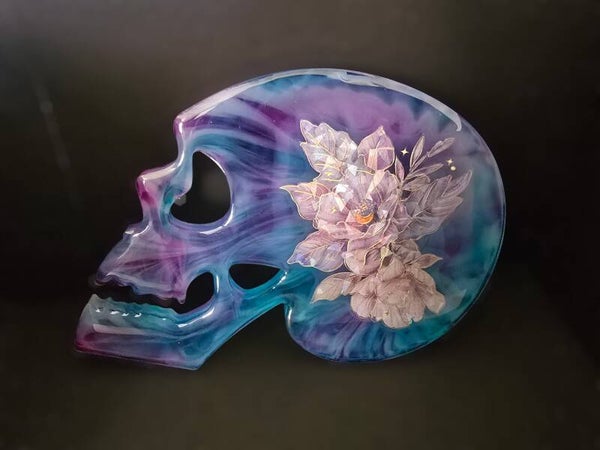 Skull onderzetter blauw paars