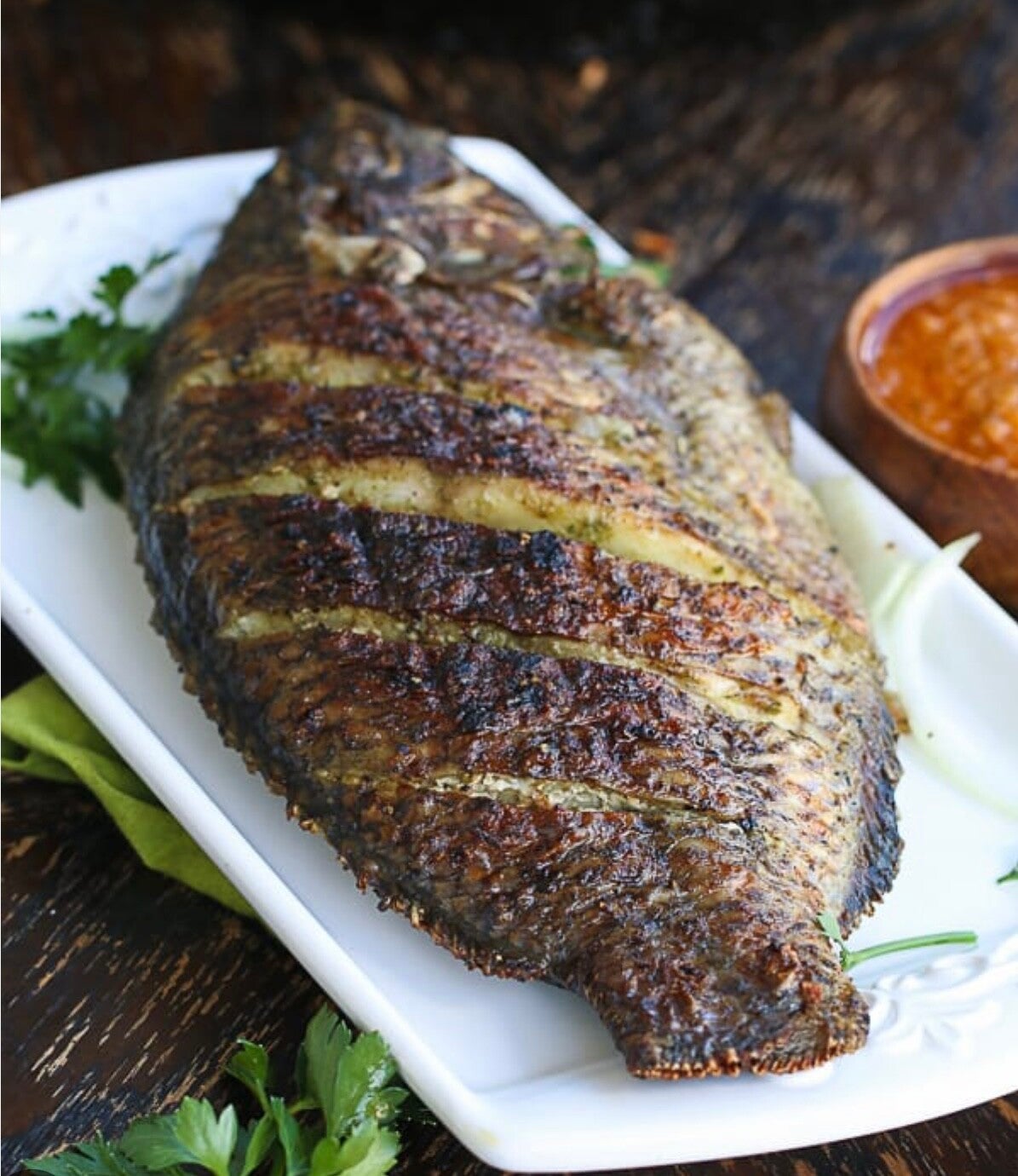 Peppered Grilled Whole Tilapia