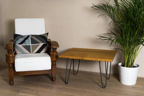 Eiken Salontafel - 70x60 cm - Hairpins