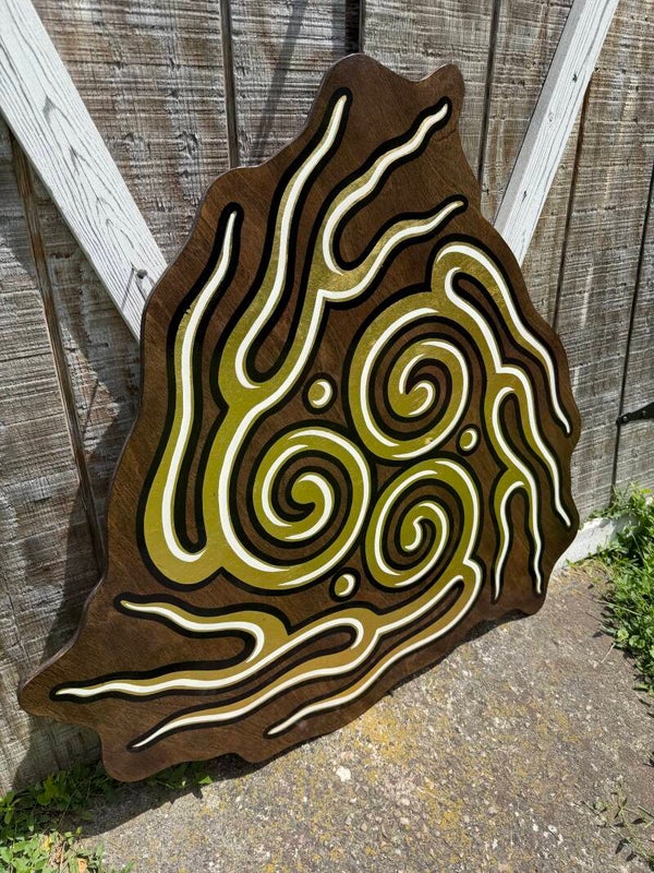 Tribal gold leaf flames