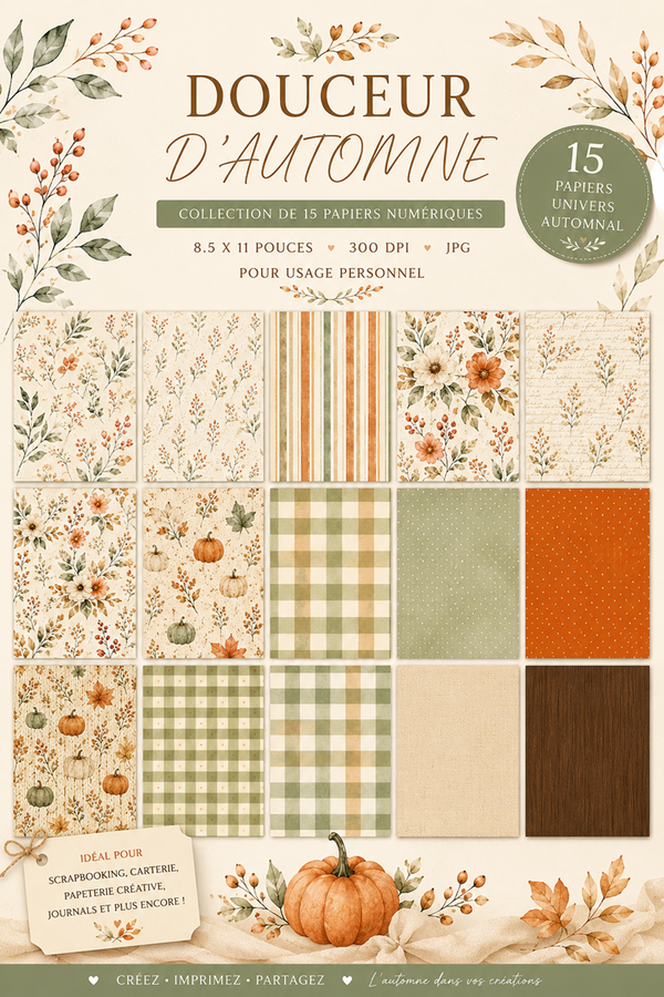 PAPIER NUMÉRIQUE DOUCEUR AUTOMNE
