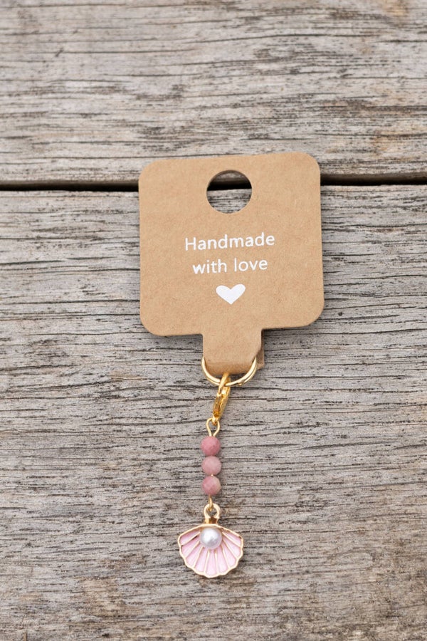 Chevalure roze schelpje met Rhodochrosiet Edelsteen kralen
