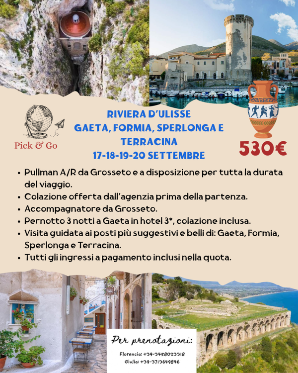 RIVIERA D’ULISSE: GAETA, FORMIA, SPERLONGA E TERRACINA