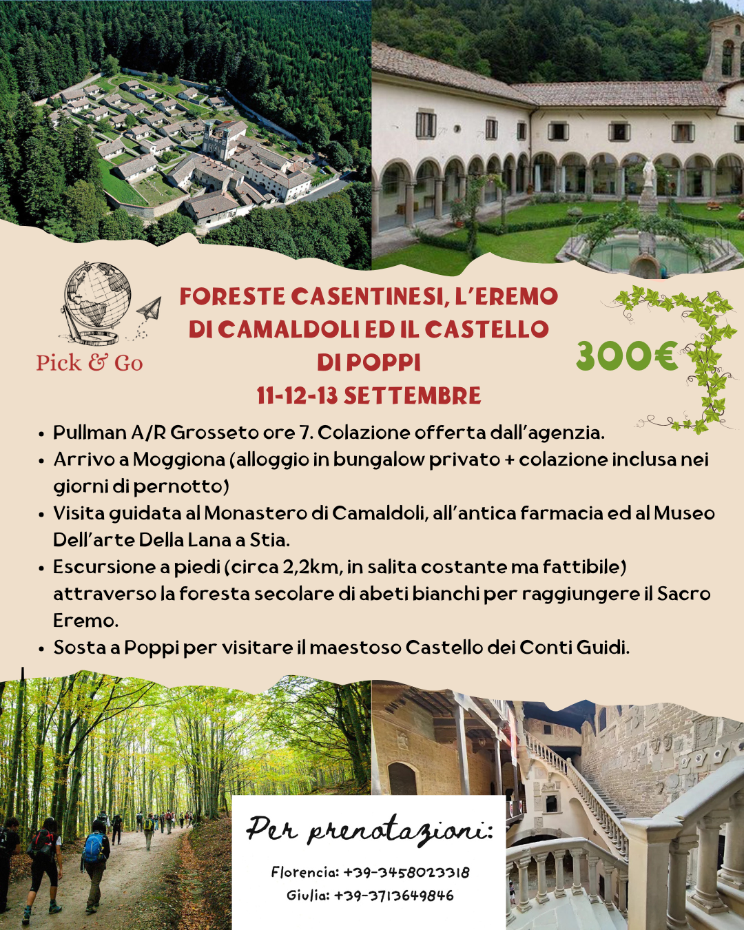 FORESTE CASENTINESI, L’EREMO DI CAMALDOLI ED IL CASTELLO DI POPPI