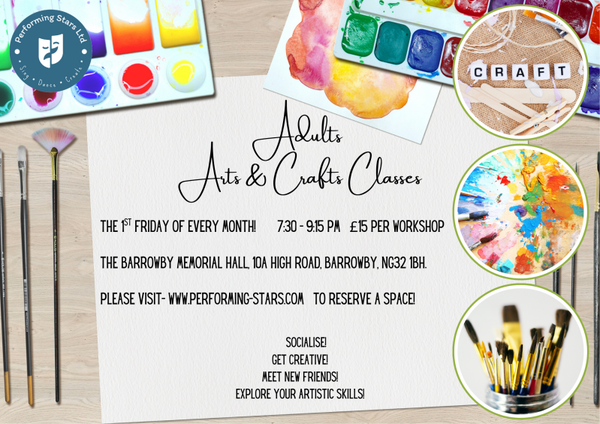 Adult Workshop- Friday 3rd April 2026- 7:30-9:15pm