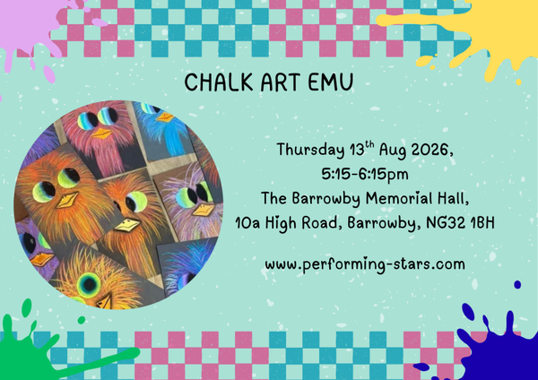 Chalk Art Emu Workshop- Thursday 13th Aug 2026- 5:15-6:15pm