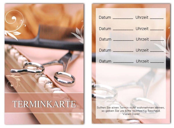Hochwertige Terminkarten (T192)  Friseursalon Barbershop