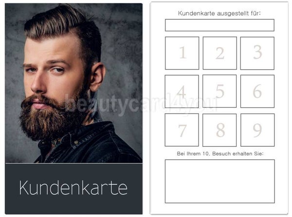 Hochwertige Bonuskarten (T169)  Kundenkarten Treuekarten für Herren Friseur  Barber Beauty Kosmetik