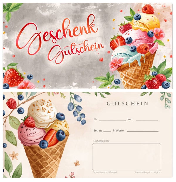 Geschenkgutschein für Gastronomie (F395) Bäckerei Cafe Eisdielen Cafeteria Restaurant