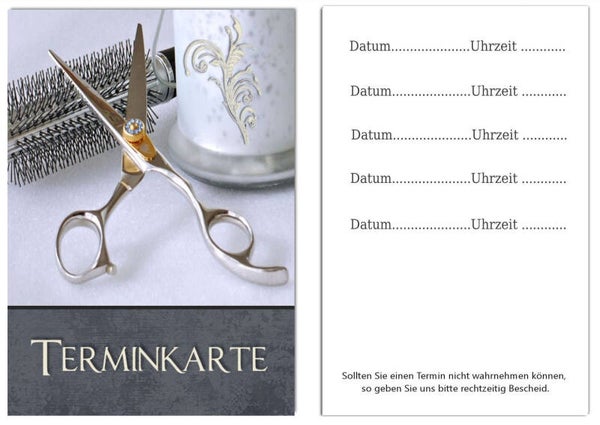 Hochwertige Terminkarten (T188)  Friseursalon Barbershop