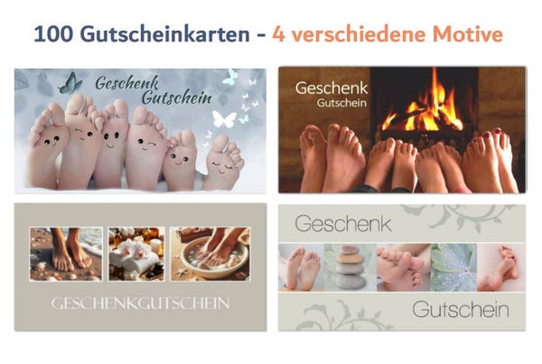 100 x Geschenkgutscheine MIX (G370) für die Fußpflege