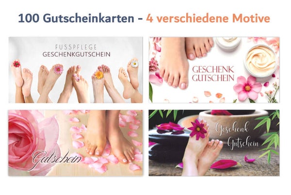 100 x Geschenkgutscheine MIX (G139) für die Fußpflege