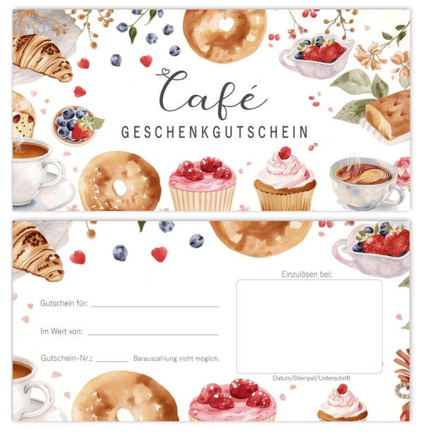 Geschenkgutschein für Gastronomie (F379) Bäckerei Cafe Eisdielen Cafeteria Restaurant