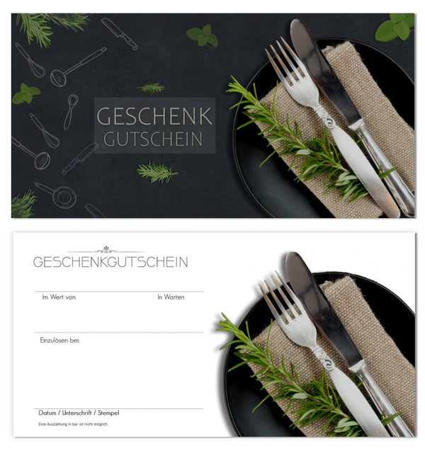 Geschenkgutschein für Gastronomie (F219) Restaurant