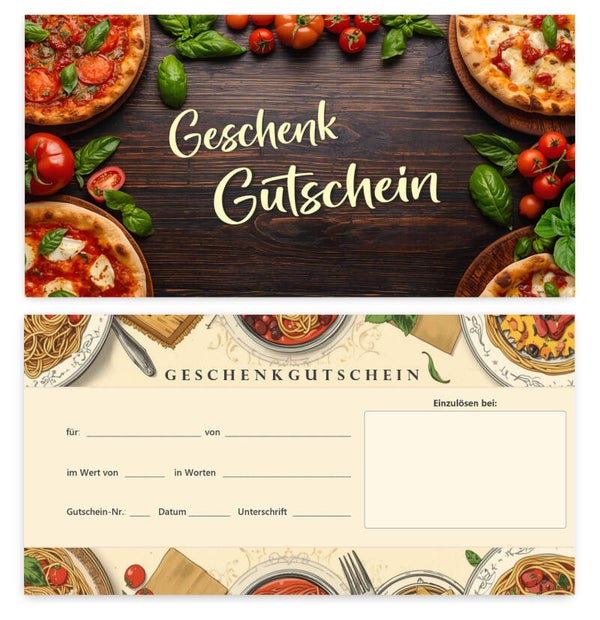 Geschenkgutschein für Gastronomie (F403) Restaurant Pizzeria